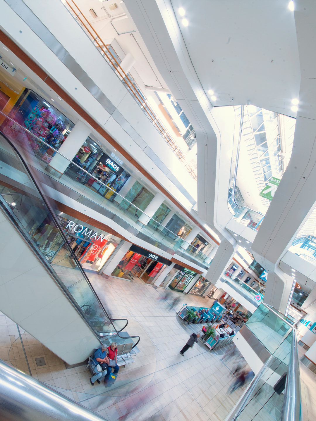 Basildon's Eastgate Shopping Centre interior, 2021.