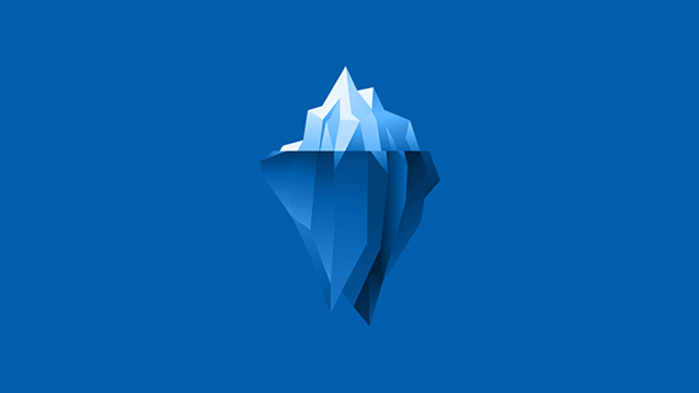 An abstract illustration of a geometric iceberg.