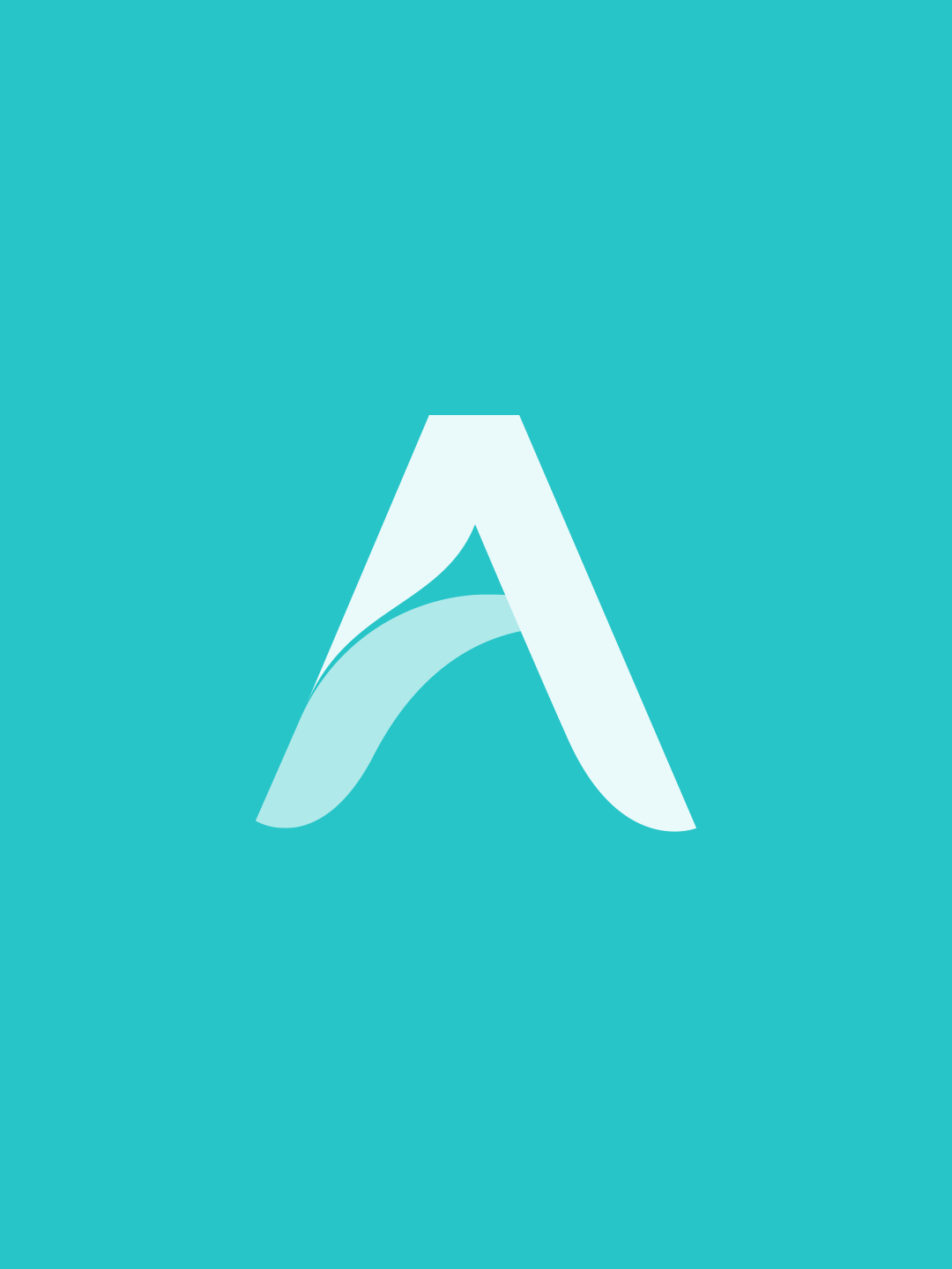 Final brand identity design for Able Education shown on a solid teal background.