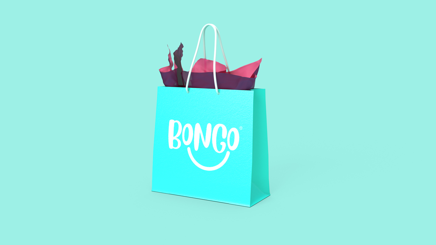 A party bag featuring the final Bongo Parties' brand identity design.