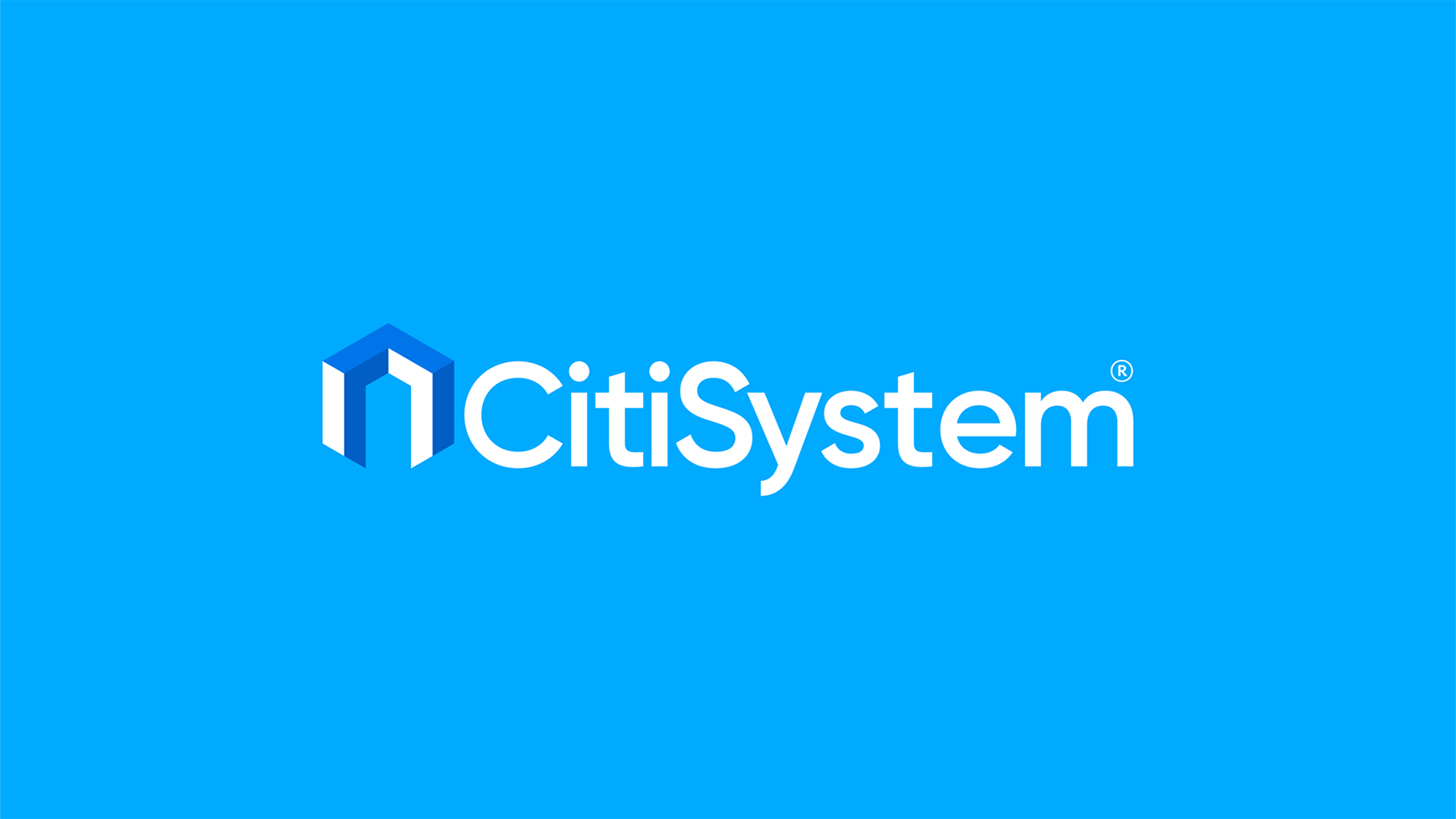 Final Citi System brand design over a solid blue background.