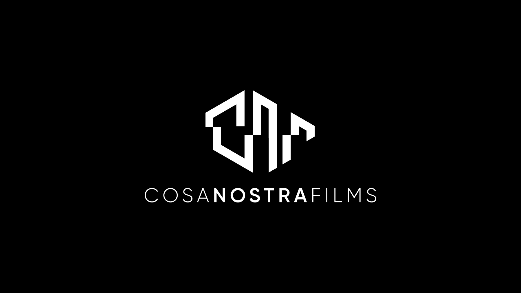 Cosa Nostra Films logo design on a black background.
