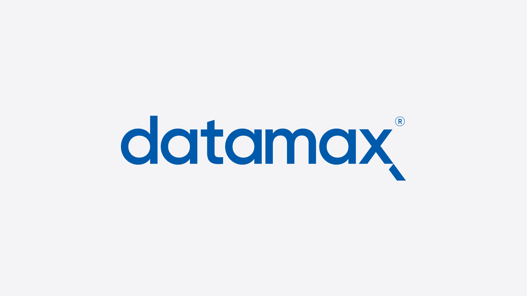 Datamax brand identity design on an off-white background.