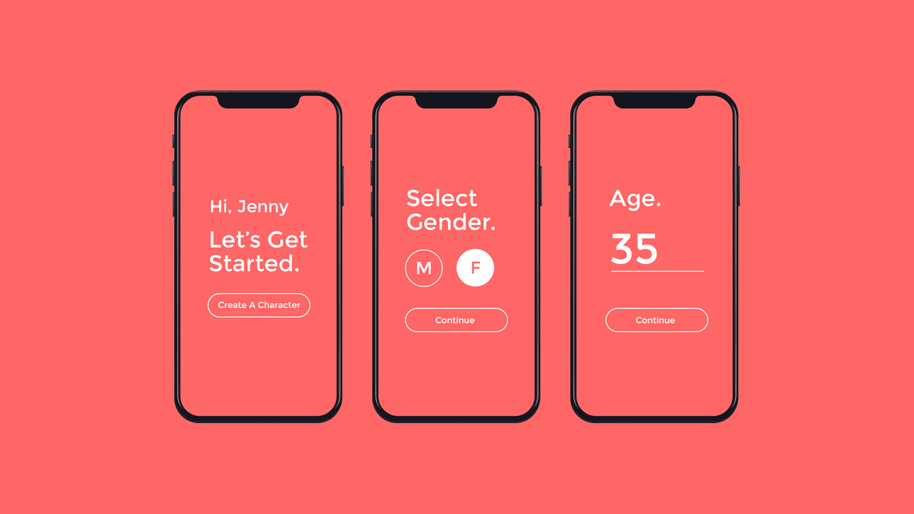 Age-select UI design for the Little Florence web app.