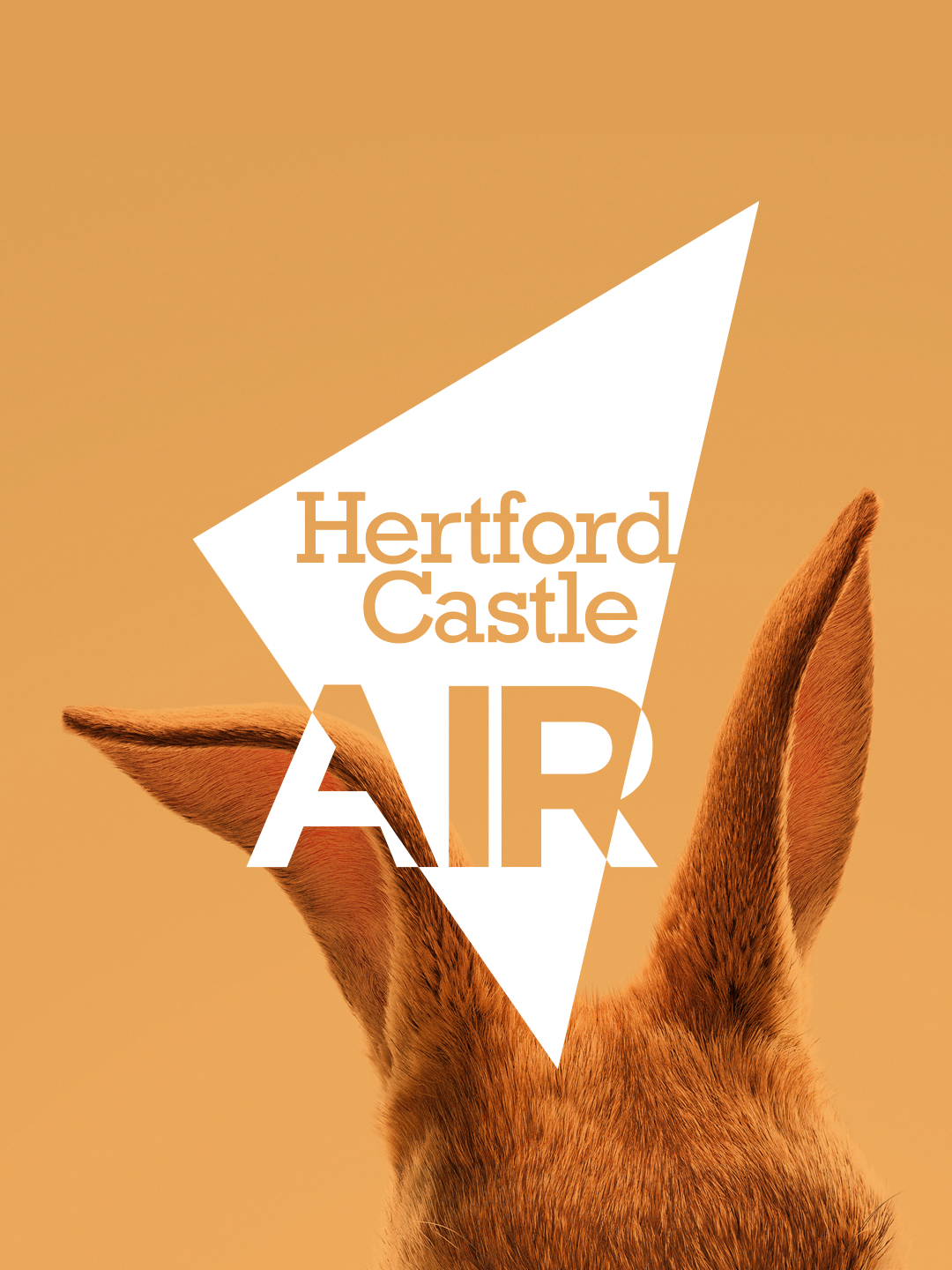 Hertford Castle's open-air brand mark design over Peter Rabbit's ears.