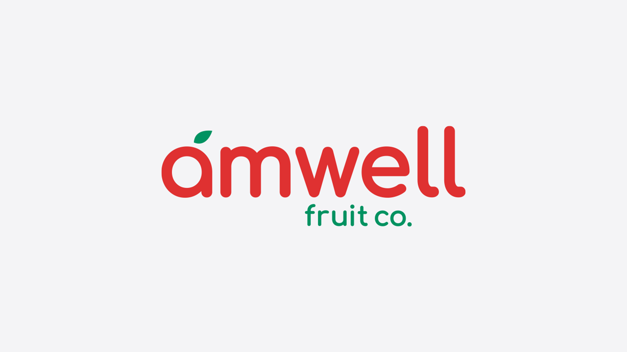 Final brand identity design for Hertfordshire-based catering company Amwell Fruit.