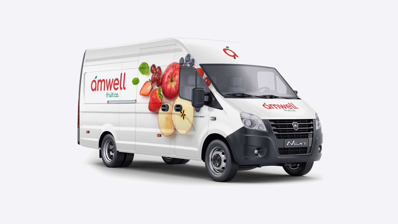Final van signage design for Amwell Fruit.
