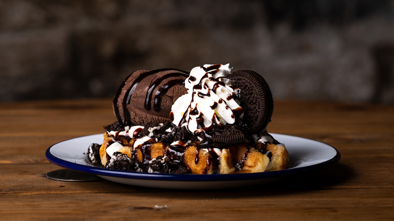 McMullen's Oreo Monster waffles.