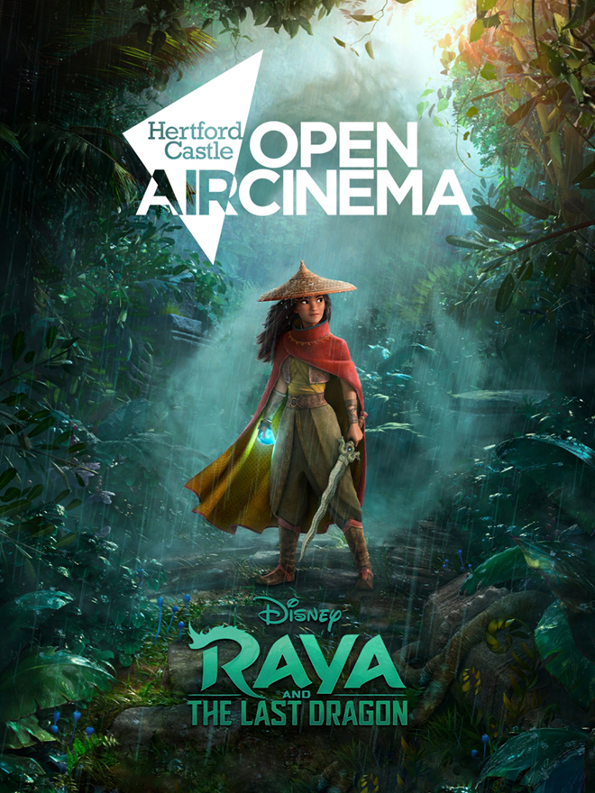Raya and The Last Dragon poster design for Hertford's open-air cinema.