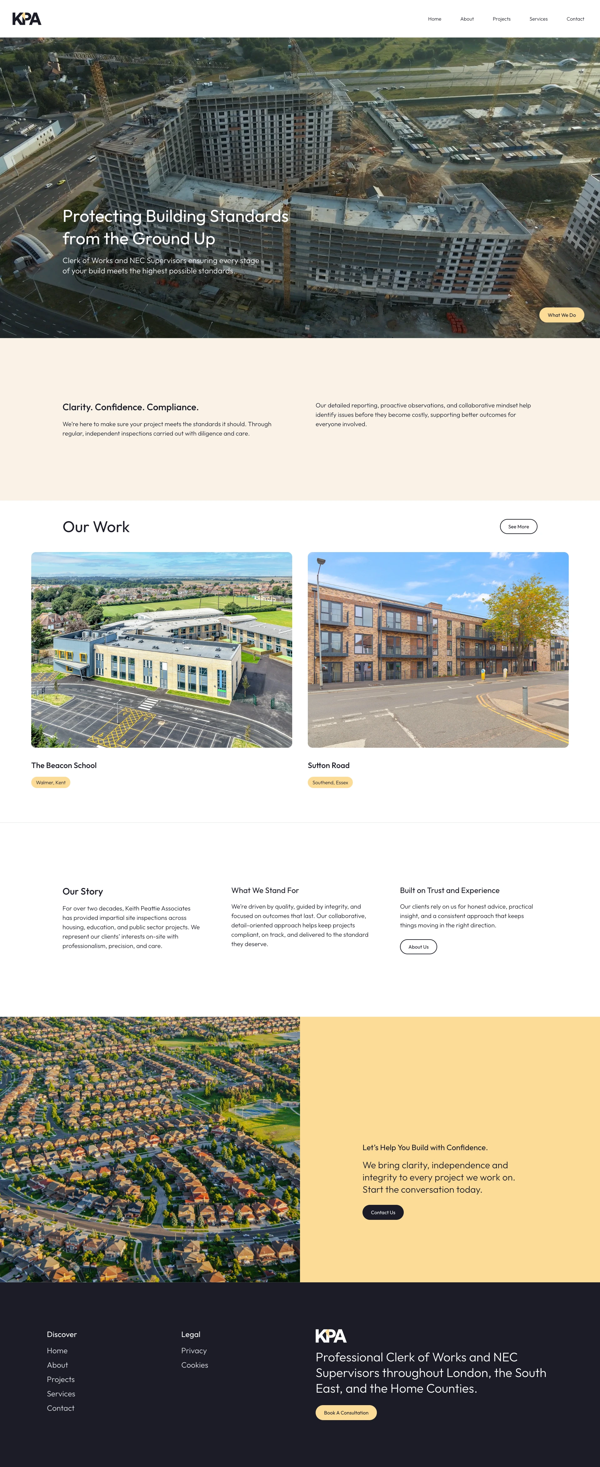 Home Page Design For Keith Peattie Associates.