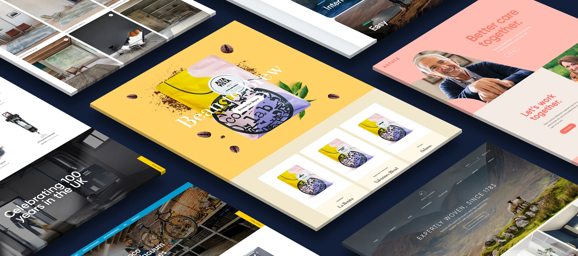 Ecommerce Website Design For Hertfordshire Businesses On A Tiled Graphic.