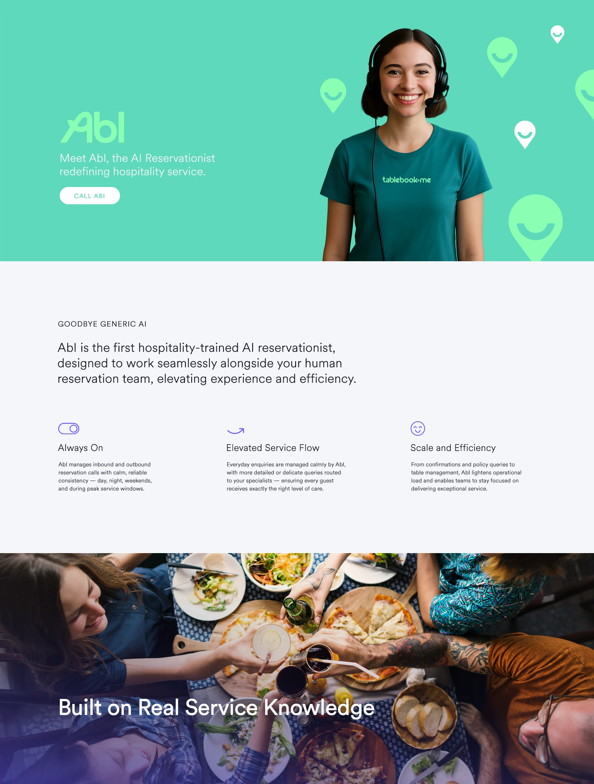 Web Page Design For AI Reservationist.