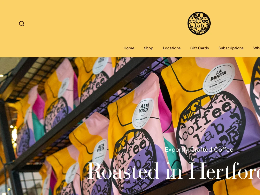 Hertford Coffee Lab Ecommerce Website Design.