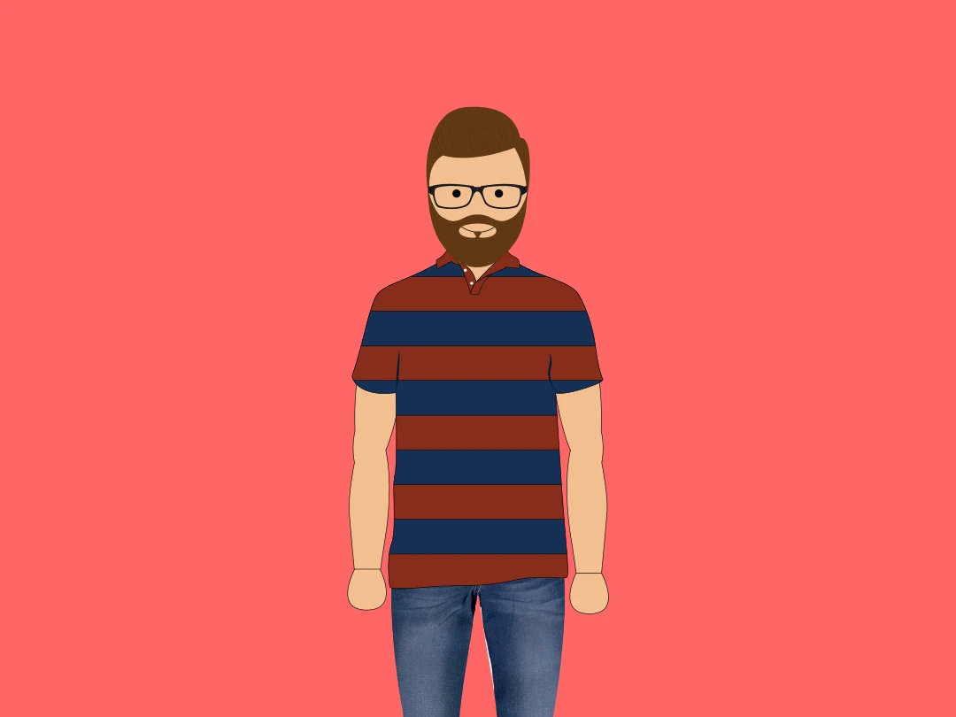 Illustrated Man Wearing Glasses.