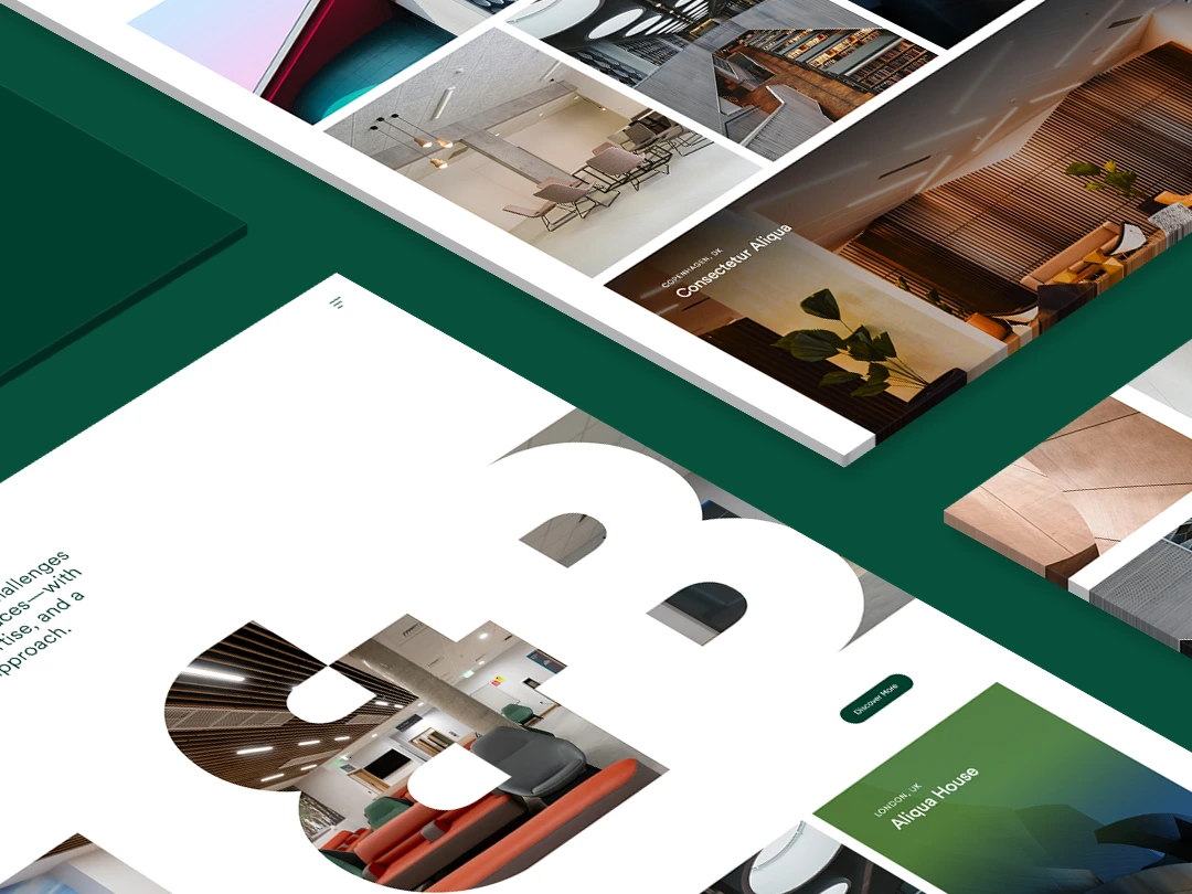 T&B Website Design Concepts On A Tilted Display.